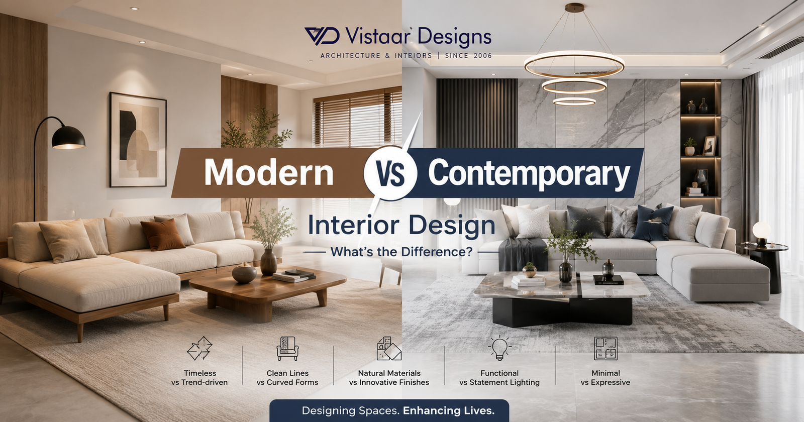 Modern vs Contemporary Interior Design